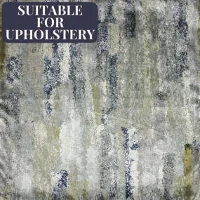 Aura Grey Natural Printed Velvet Fabric