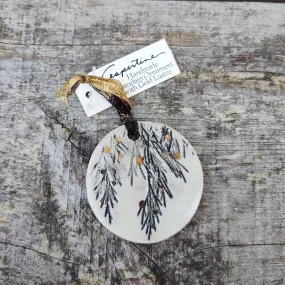 Cedar on Porcelain with Gold Lustre Details Size Small