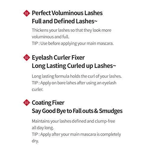 ETUDE Dr. Mascara Fixer For Perfect Lash 01 (Natural Volume Up) | Long-Lasting Smudge-Proof Mascara Fixer with Care Effect | Korean Makeup