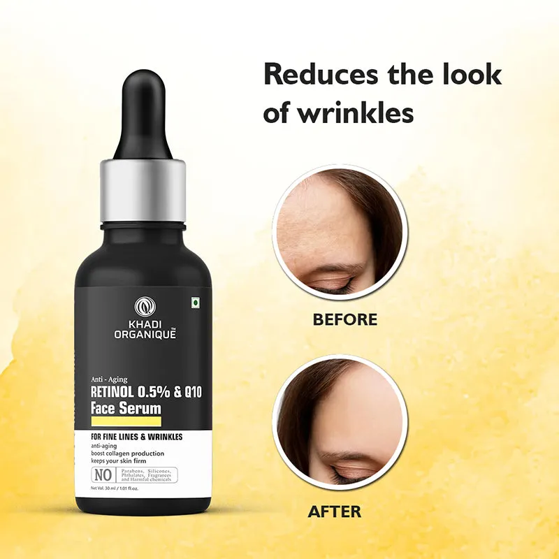 KHADI ORGANIQUE ANTI-AGING FACE SERUM With Retinol 0.5%   Q10 - 30 ml