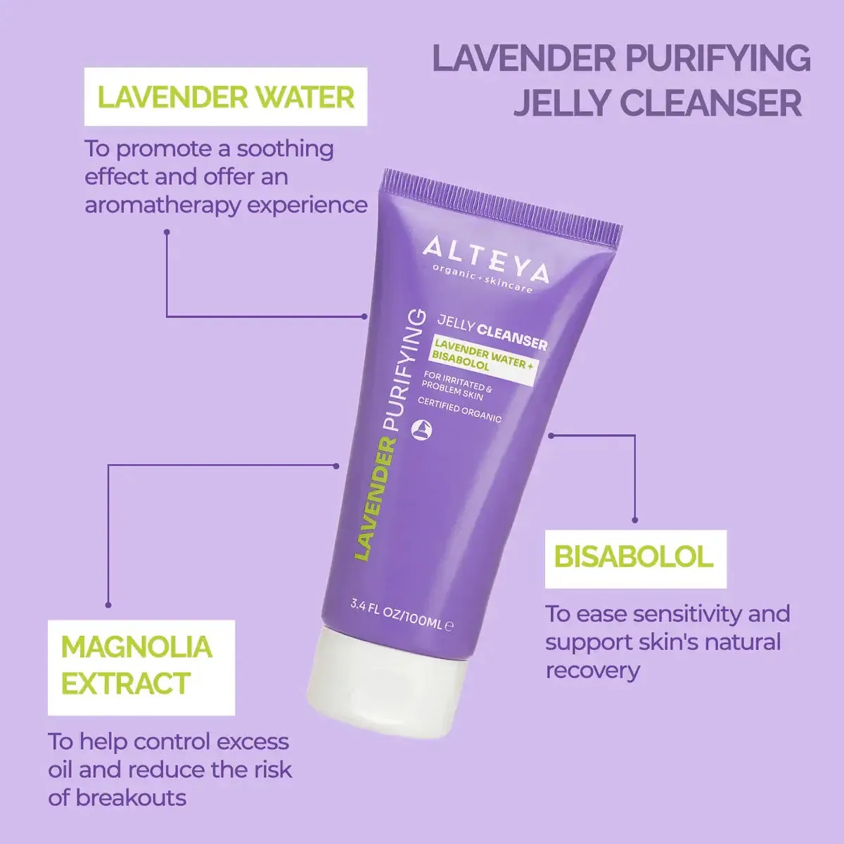 Lavender Purifying Jelly Cleanser with Lavender Water and Bisabolol