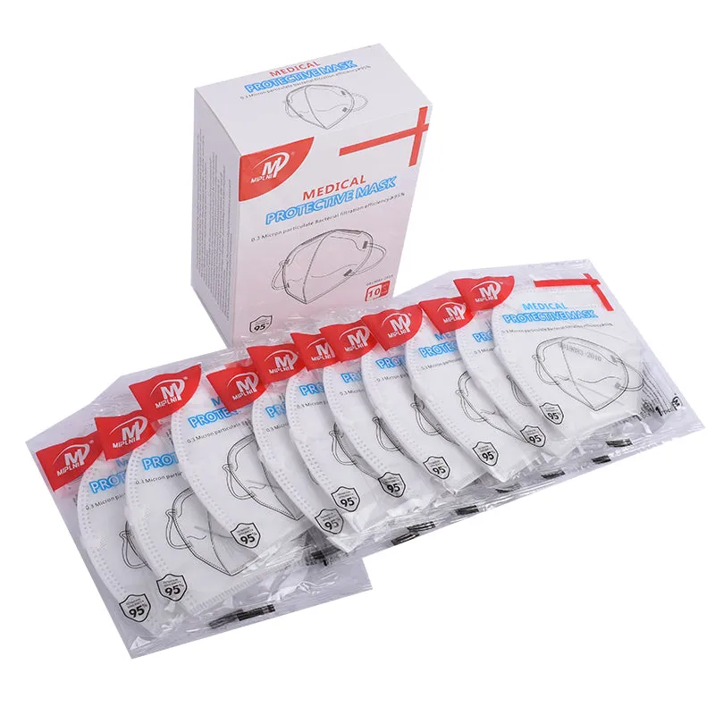 Original4u MIPLNI KN-95 Protective Respirators Protective 5 Layers Face Mask 10 Pack - BFE>