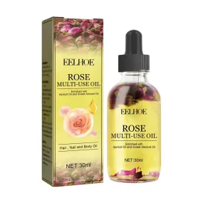 "Rose Petal Essential Oil Moisturizing Serum for Body, Skin, Hair, and Nails - Foot Care for Repairing Dry, Cracked, and Chapped Skin"