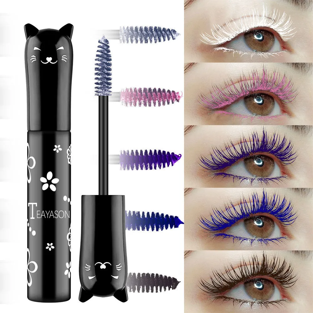 Wholesale color blue purple pink white purple royal blue coffee is not easy to smudge mascara JDC-MA-XuQ001