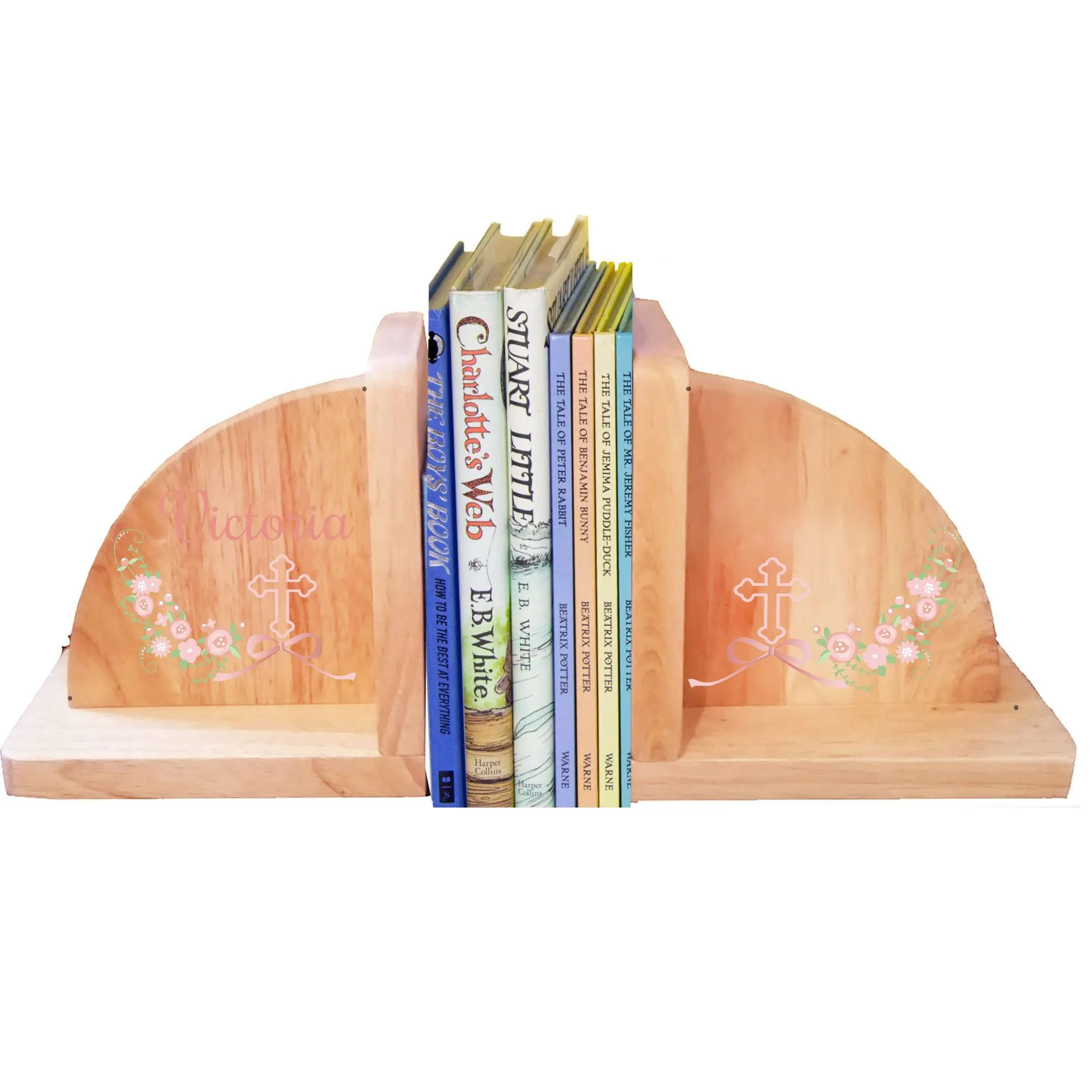 Wood Cross Bookends for Baptism